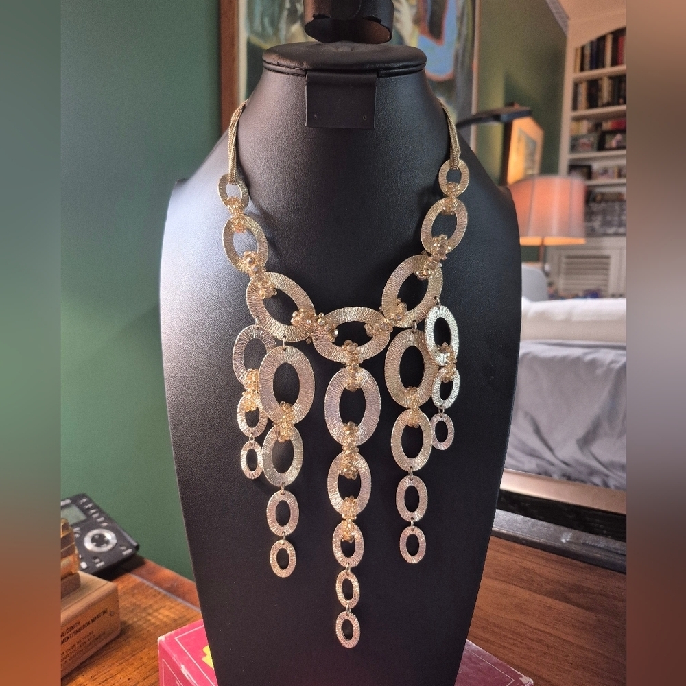 Simply Vera Gold tone Textured Statement Necklace